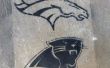 Super Bowl Fan trots tijdelijke Stencil