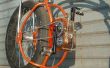 Transparante versnellingsbak op een zelfgemaakte fiets