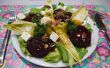 Vegetarisch seizoensgebonden salade met verse kervel-oranje dressing