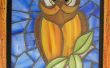 Faux gebrandschilderd glas Owl