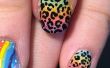 Lisa Frank geïnspireerd Ombre Leopard Print Nail Art