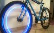 Blauwe LED fiets wiel