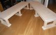Massief houten bank/salontafel