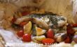 Bijna gebarbecued vis & gemengde groenten