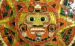 Gebrandschilderd Glasmozaïek van de Azteekse kalender