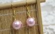 How to Make Pearl Drop Oorbellen met roze parels en gouden draden