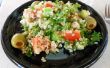 Eenvoudige koele zomer Quinoa en boerenkool "Salade van Tabouli"-veganistisch, glutenvrij