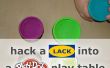 Een gebrek aan hacken een Play-Doh spelen tafel met extra opslag