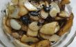 Zwarte knoflook champignons roerbak