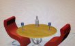 123D design tafel, stoel met glas en fles