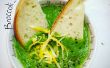 Helder groene Broccoli Cheddar soep