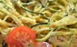 Ruwe zongedroogde tomaat Cashew Pesto saus & courgette Pasta (glutenvrij, zuivel-vrij, soja-gratis)