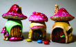 Paddestoel Fairy huizen uit schattige kleine potten