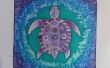 "Purple Turtle" Silk schilderij
