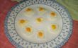 Beet-grootte gebakken eieren