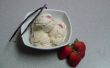 Aardbei vanille-ijs met balsamico azijn