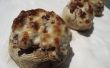 Roomkaas en spek gevulde champignons