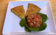 Farinata (kikkererwten Flatbread) met tomaat & maïs tartaar - Vegan & glutenvrij