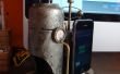 Steampunk Iphone Dock met roken ketel