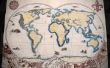 Ganzenveer en inkt Vintage wereldkaart