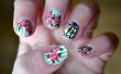 Floral Striped nail art tutorial
