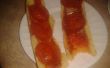 Snelle pizza uit hotdog brood