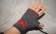 X markeert de plek: Vingerloze handschoenen