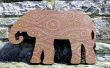 MDF Afrikaanse olifant Decor geschilderd