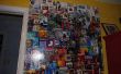 Hergebruiken CD albumhoes in gigantische muur collage. 