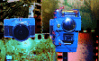 Tandwiel elke lens,, en verzenden pixels via het lab, met de blauwe forfaitaire cam