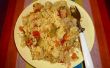 Een goed uitgebalanceerde voedzame voeding: verhit rijst met linzen en groenten