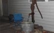 Water fontein met behulp van teruggewonnen materialen