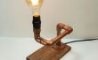 Edison Lamp gemaakt met hout en Faux koperen pijp