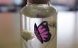 Paarse vlinder fles ketting