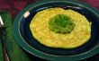 Knoflook spinazie groene ei pannenkoeken met Pesto - echte groene eieren! 