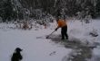 Schaatsen op een vijver ijs