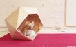Zelfgemaakte moderne DIY geometrische hondenhok
