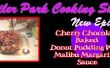 Cherry gebakken Donut Pudding met Malibu Margarine chocoladesaus