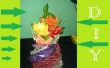 DIY vaasje bloemen uit afval nieuws papier