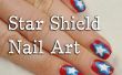 4th of July Star Shield Nail Art