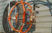 Transparante versnellingsbak op een zelfgemaakte fiets