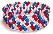 4th of July Crystal Memory Wire armband