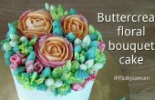 Hoe een botterroom bloem boeket taart - pijp met rozen, tulpen papegaai, anjers & hypericum bessen