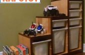 Meubels Hack-oude mahonie hoofdeinde voorzien in IKEA stijl speelgoed opslag