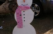 Eenvoudig houten kerst sneeuwpop! 