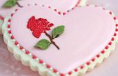 Stencilling over Cookies - Rose Valentine Cookie