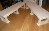 Massief houten bank/salontafel