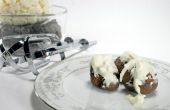 Pluizig truffels met een Candy Cane en witte chocolade slagroom