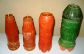 Hergebruik van plastic flessen en oude kaarsen te maken nieuwe kaarsen