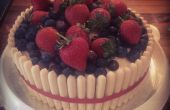 Aardbeien en bosbessen Cake
